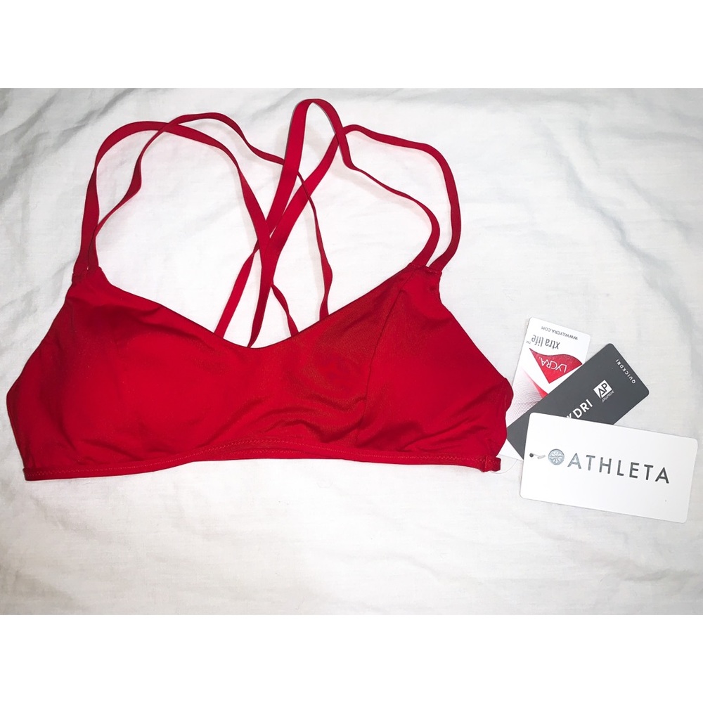 NEW ATHLETA South Swell Red Bikini Top!